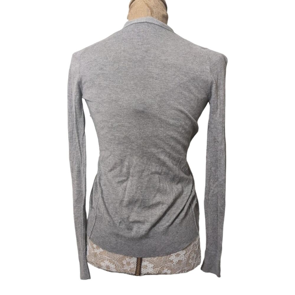 Loft Gray Jeweled lightweight‎ cardigan - Picture 4 of 7